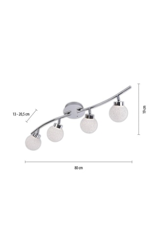 Ledplafondlamp Miko - Zilverkleurig - 4 x 3 W