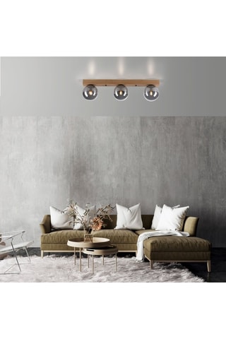 Plafondlamp en chêne Gerda Widow - Naturel - 3 x 25 W