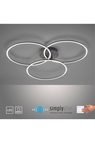 Ledplafondlamp Ivanka - Zwart - 3 x 12 W