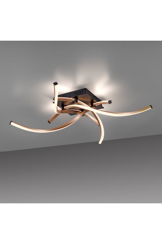 Ledplafondlamp Polina - Zwart en Roségoudkleurig - 4 x 6,77 W