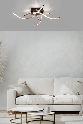 Ledplafondlamp Polina - Zwart en Roségoudkleurig - 4 x 6,77 W