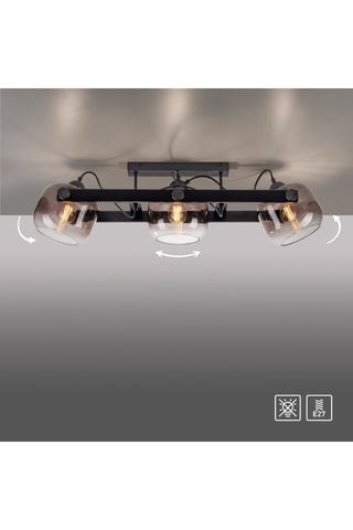 Plafonnier Cup - Noir- 3 x 60 W