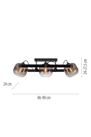 Plafonnier Cup - Noir- 3 x 60 W