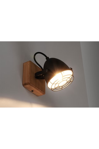 Wandlamp Zwart en Naturel