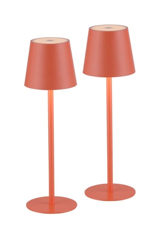 2 Ledtafellampen Buria - Koraalrood - 2,5 W