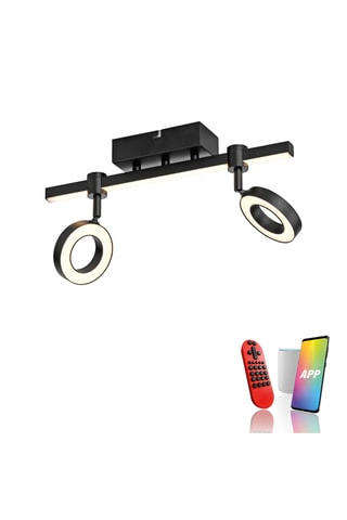 Plafoniera LED - Nero - 2 x 10,5 W