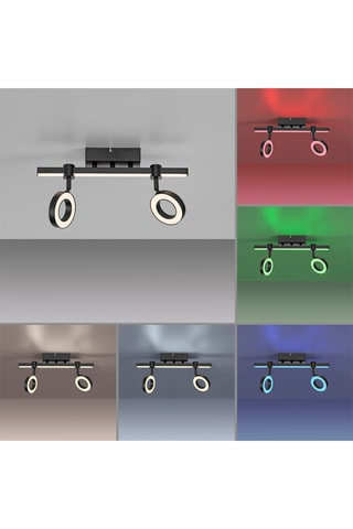 Plafoniera LED - Nero - 2 x 10,5 W