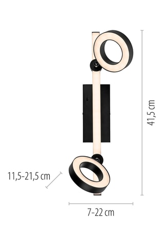 Plafoniera LED - Nero - 2 x 10,5 W