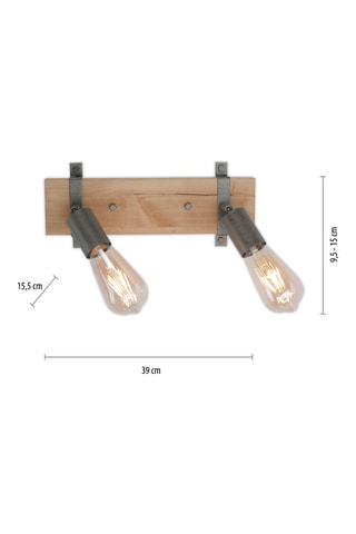 Plafondlamp - Naturel - 2 x 40 W - Klasse G