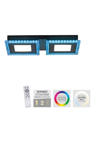 Plafoniera LED - Nero - 2 x 12 W