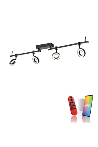 Plafonnier LED - Noir - 4 x 21,5 W - Classe E