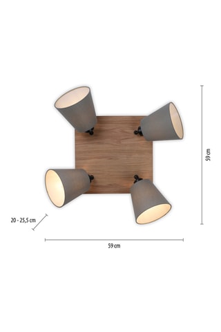 Plafondlamp - Naturel - 4 x 40 W