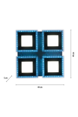 Plafoniera LED - Nero - 4 x 17 W