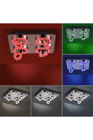 Plafoniera LED - Argentato - 4 x 3,1 W e 4 x 2,8 W