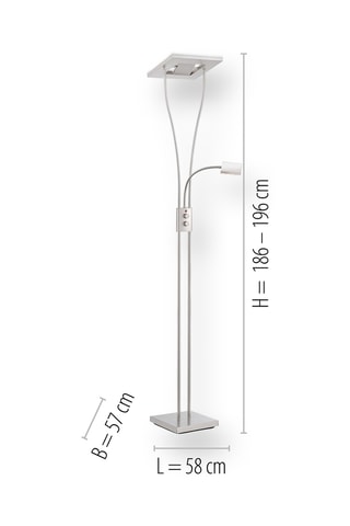 Lampadaire LED - Argenté - 16 W