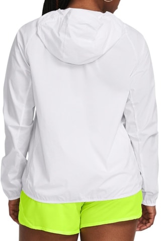 Coupe-vent de running  à capuche - Blanc