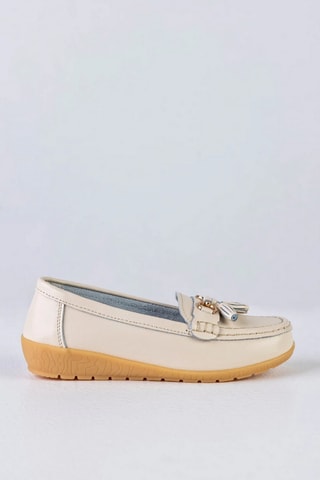 Mocassins en cuir  - Beige et marron