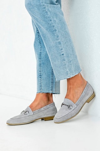 Mocassins en nubuck - Gris
