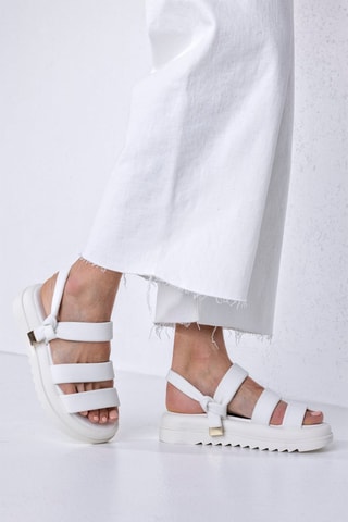 Sandales plateformes - Beige et doré