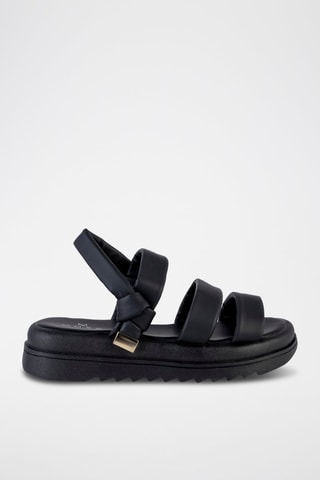 Sandalias con plataforma - Dorado y negro