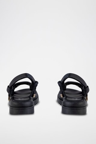 Sandalias con plataforma - Dorado y negro