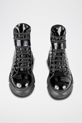 Botines de piel de charol - Negro