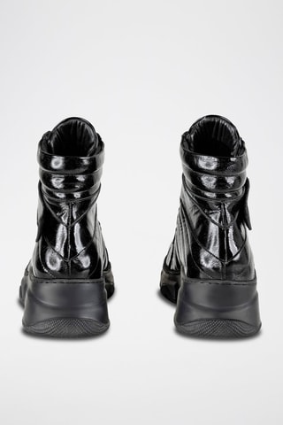 Botines de piel de charol - Negro