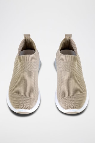 Sneakers compensées  - Blanc et beige