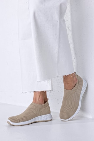 Sneakers compensées  - Blanc et beige