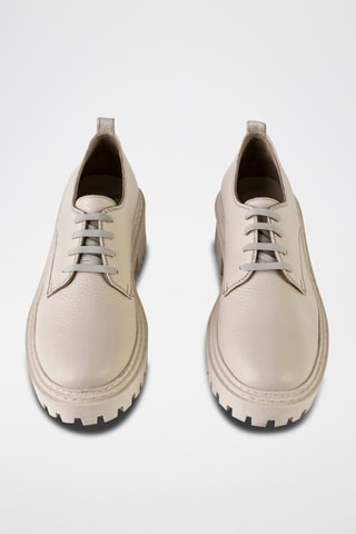 Derbys à talons  en cuir  - Beige