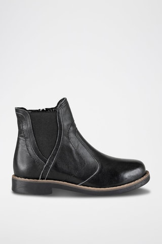 Botines de piel - Negro