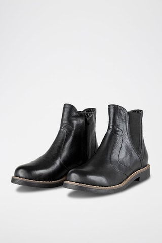 Botines de piel - Negro