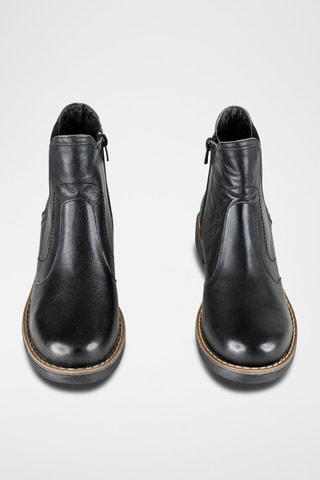 Botines de piel - Negro