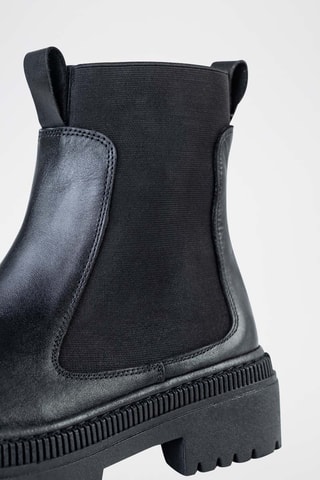 Botines Chelsea de piel - Negro