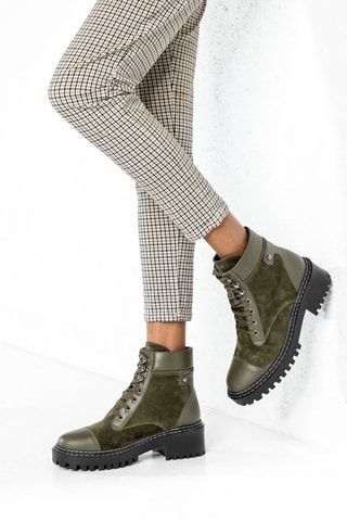 Botines de piel - Verde