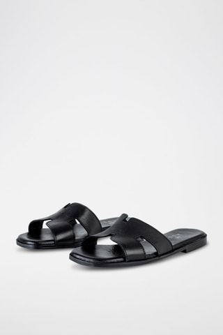 Mules en cuir - Noir