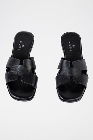 Mules en cuir - Noir