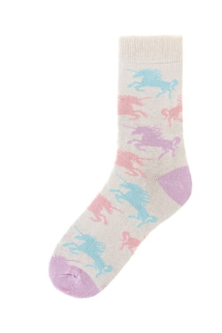 Chaussettes - Beige, bleu, violet et rose