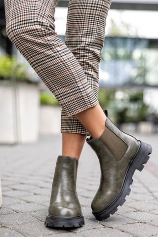 Botines Chelsea de piel - Verde