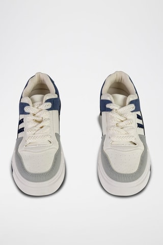 Baskets plateformes  - Blanc, bleu et gris