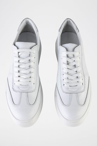 Baskets plateformes en cuir  - Blanc et argenté