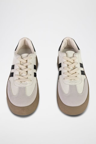 Sneakers plateformes - Beige, blanc et noir