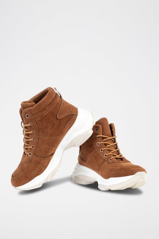 Sneakers subidas Camel - Castanho