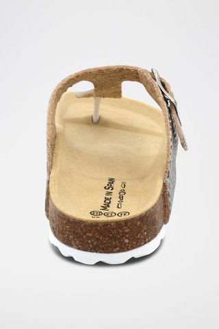 Chinelos de dedo Rosso Prateado e castanho