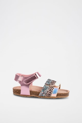 Sandálias em couro Dourado-rosa