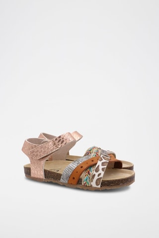 Sandálias Rosso Dourado-rosa