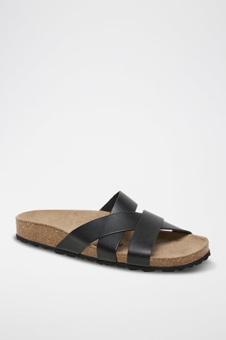 Mules em couro - Preto