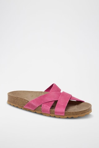 Mules em couro - Rosa