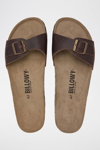 Mules em couro - Castanho