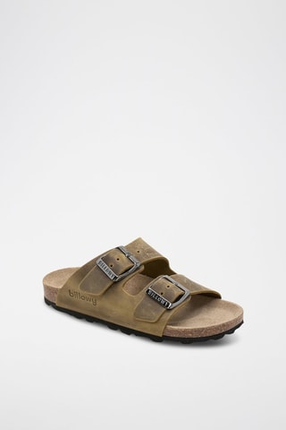 Mules em couro - Caqui